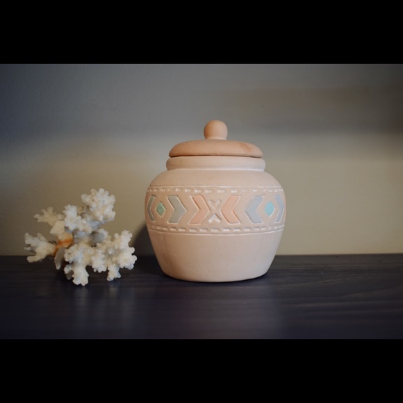 Boho Clay Decorative Container - Picture 2 of 4